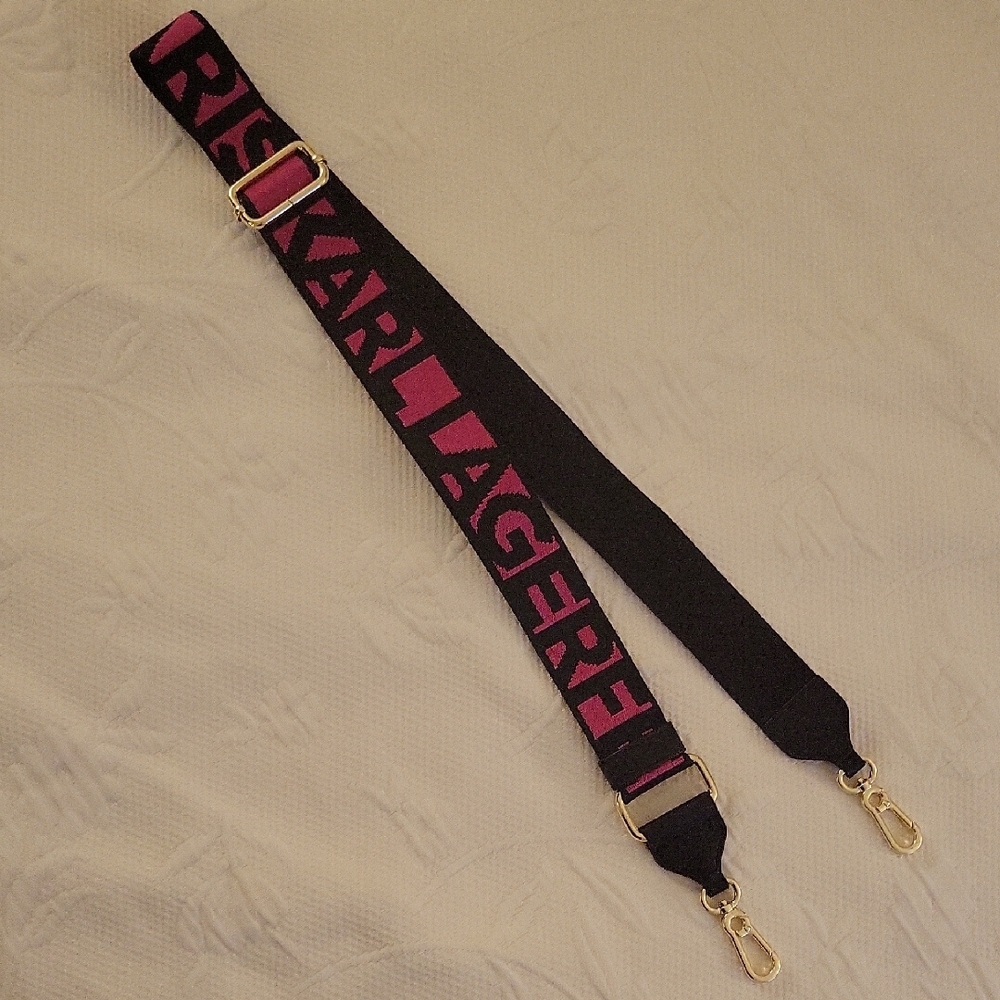Karl Lagerfeld Black and Pink Strap For PURSE, NEW